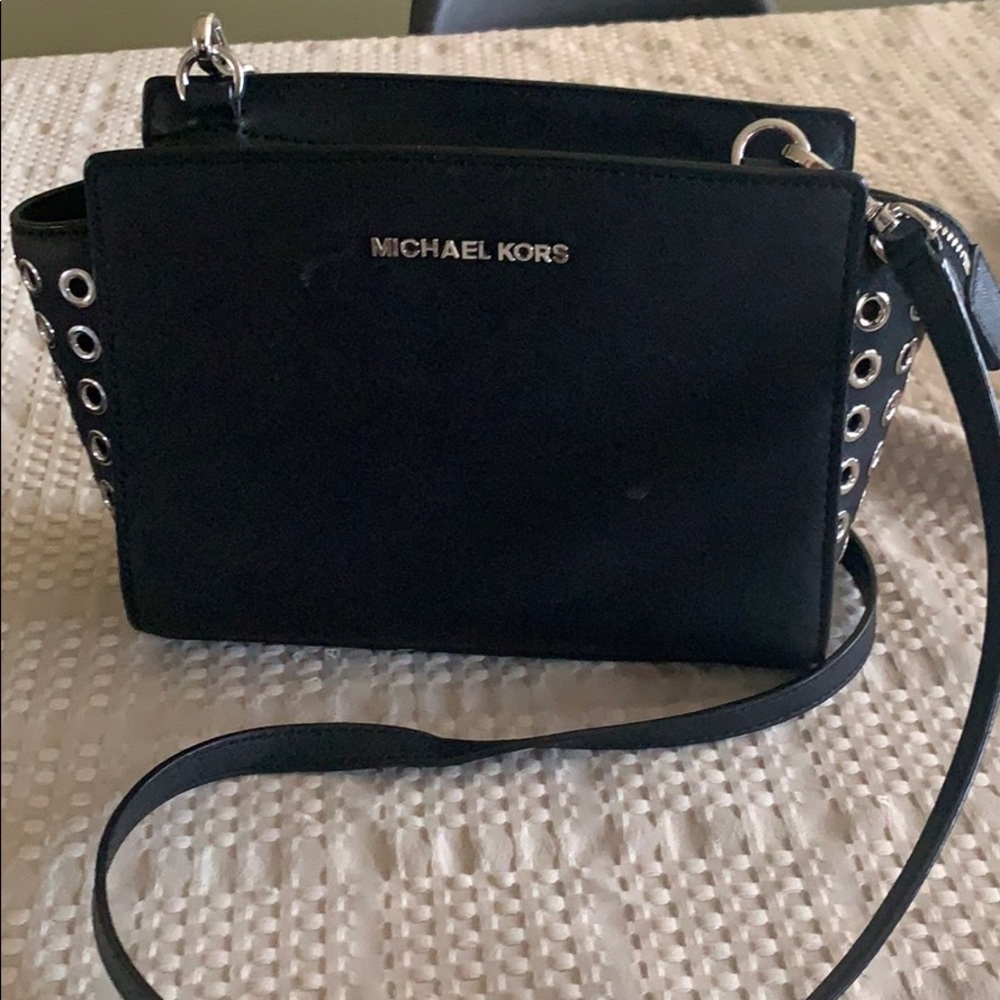 Michael Kors black leather purse